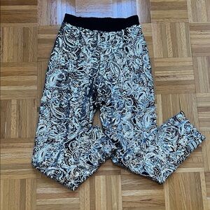 ANTHROPOLOGIE Silver & Black Sequin Elastic Waist Sweatpant Trousers XS